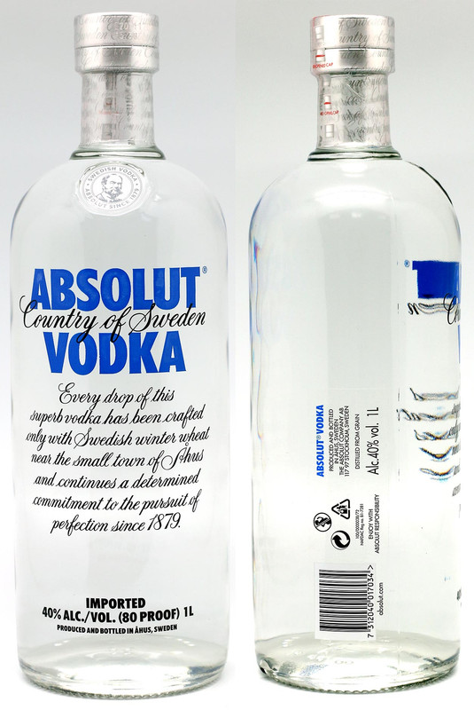 ABSOLUT BLUE VODKA 12X100CL